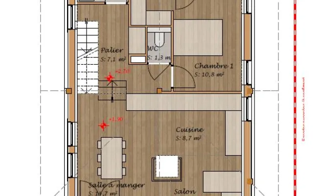 Construction d'un chalet individuel à Chamonix sur 3 niveaux - Etage 1