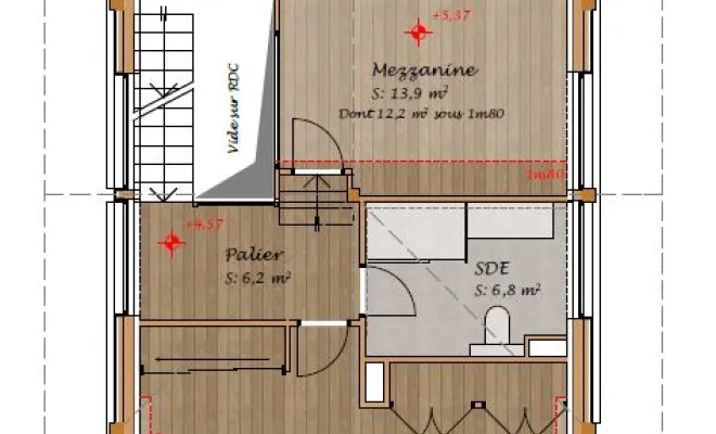 Construction d'un chalet individuel à Chamonix sur 3 niveaux - Mezzanine
