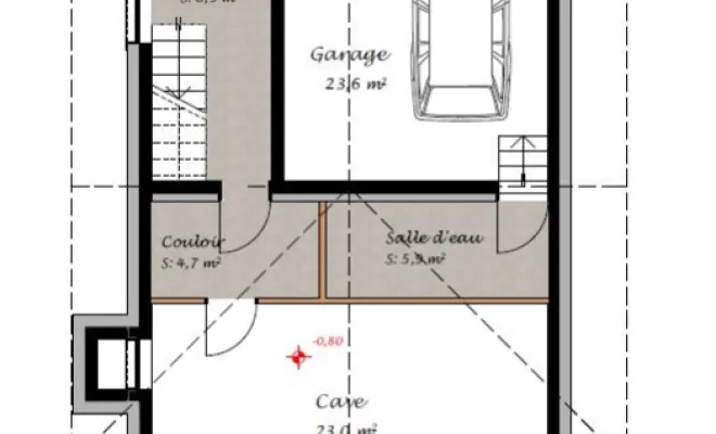 Construction d'un chalet individuel à Chamonix sur 3 niveaux - Rez de chaussée
