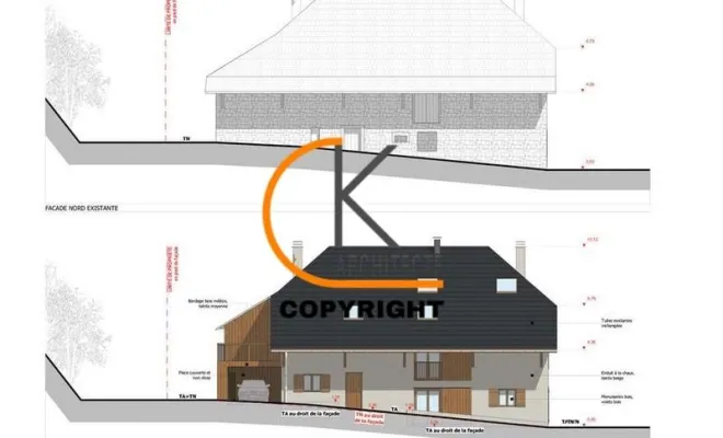 Réhabilitation d'une grange pour créer 2 appartements à St Martin Bellevue, Bonneville, CK Architecte