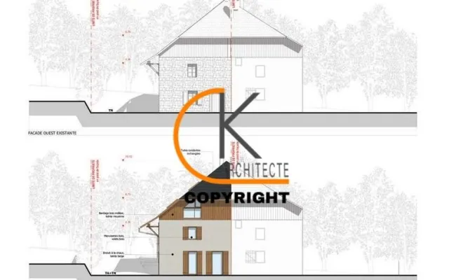 Réhabilitation d'une grange pour créer 2 appartements à St Martin Bellevue, Bonneville, CK Architecte